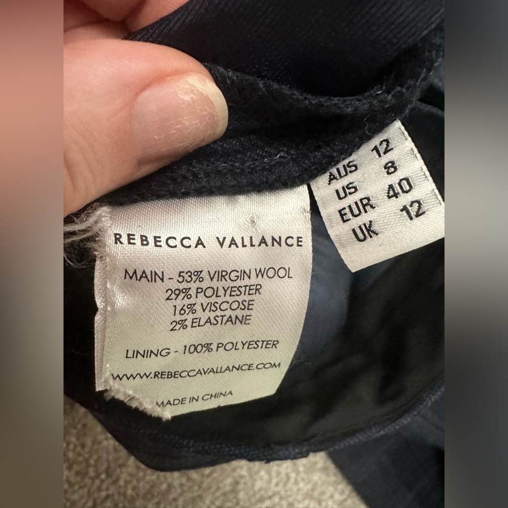 Rebecca Vallance - Lori pant in Navy Check - size 8 - EUC - bootcut/flare leg - Picture 13 of 16